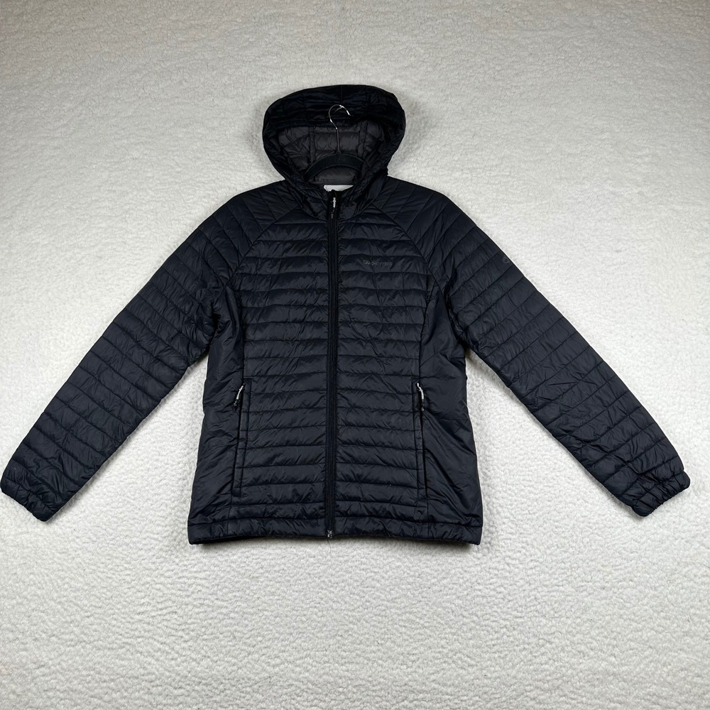 Craghoppers Down Puffer Jacket Women ThermoElite Hybrid Hooded Quilted S/6 Black